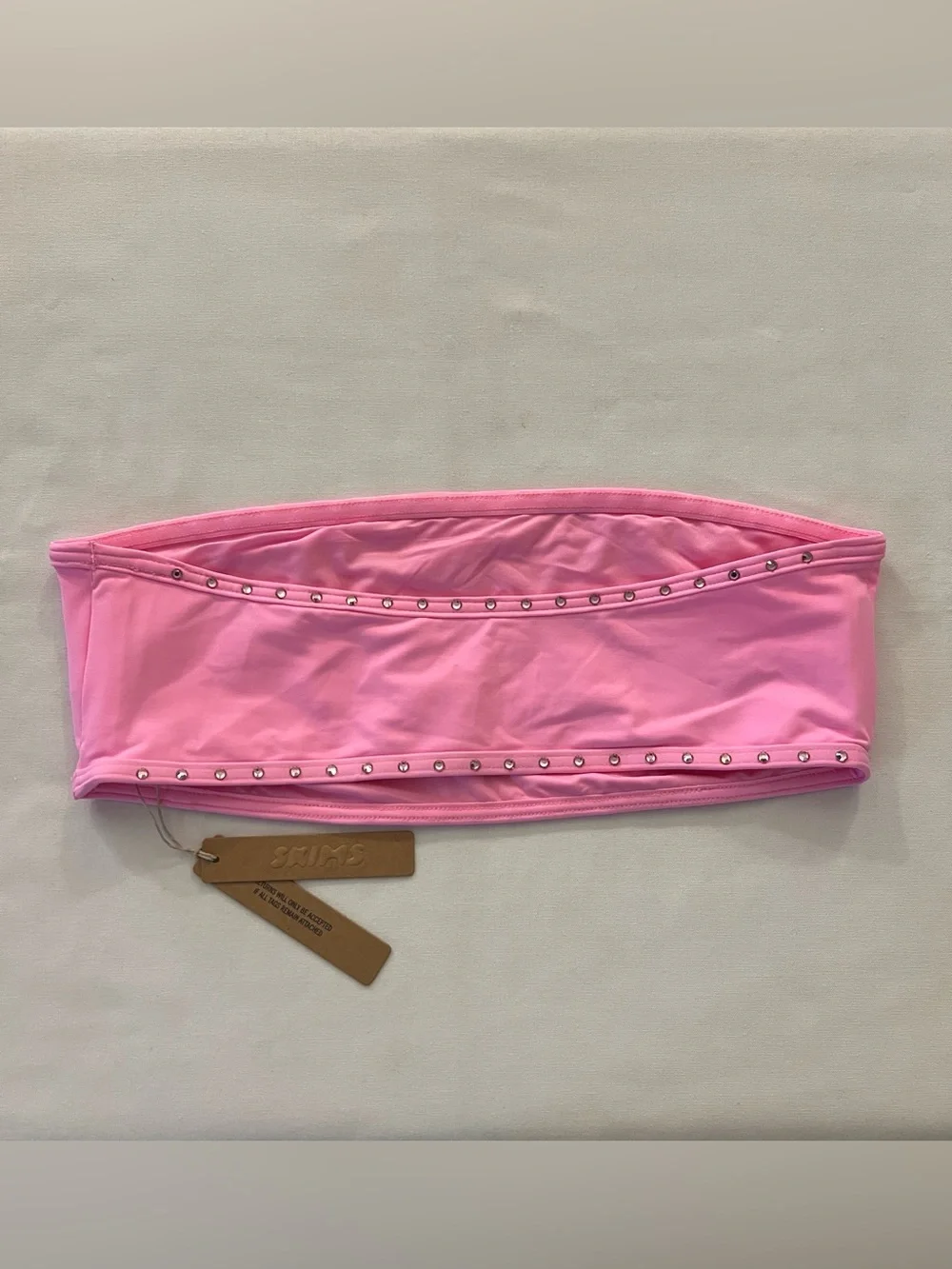 SKIMS RHINESTONE BANDEAU BIKINI TOP